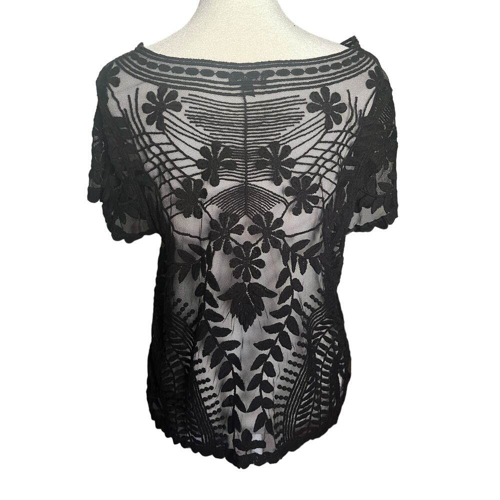 Lace Mesh Cropped Shirt Express Size M - Picture 5 of 7